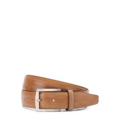 Кожаный ремень с металлической пряжкой Kiton