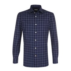 Хлопковая рубашка в клетку Kiton