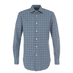 Хлопковая рубашка в клетку Kiton