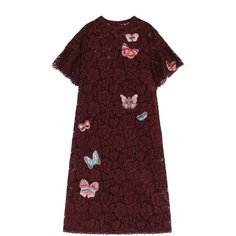 Кружевное платье-миди с отделкой в виде бабочек Valentino