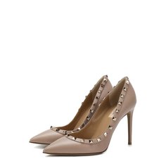 Кожаные туфли Valentino Garavani Rockstud на шпильке Valentino
