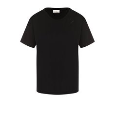 Хлопковая футболка с логотипом бренда Saint Laurent