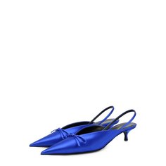Атласные туфли Knife на каблуке kitten heel Balenciaga