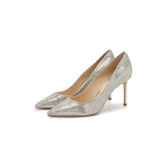 Туфли Romy 85 из металлизированного текстиля Jimmy Choo