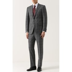 Шерстяной костюм в клетку с пиджаком на двух пуговицах Giorgio Armani