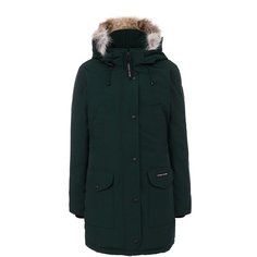 Приталенный пуховик Trillium с капюшоном и меховой отделкой Canada Goose