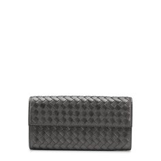 Кожаное портмоне с плетением intrecciato на молнии Bottega Veneta