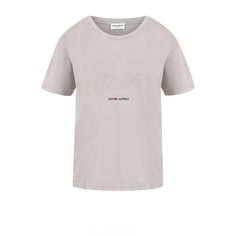 Хлопковая футболка с логотипом бренда Saint Laurent