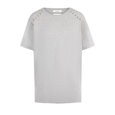 Хлопковая футболка с круглым вырезом и декоративной отделкой Valentino