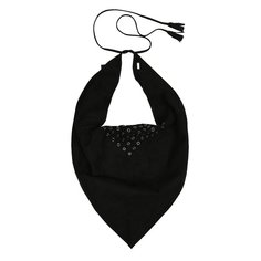 Кожаный шарф с металлическими люверсами на завязках Saint Laurent