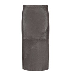 Кожаная юбка-карандаш с эластичным поясом Brunello Cucinelli