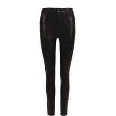 Однотонные кожаные брюки-скинни J Brand