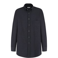 Хлопковая рубашка с воротником button down Brioni