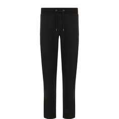 Хлопковые брюки прямого кроя с поясом на резинке Emporio Armani