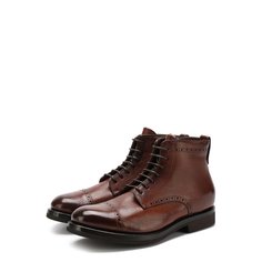 Высокие кожаные ботинки на шнуровке с молнией и с внутренней меховой отделкой H`D`S`N Baracco