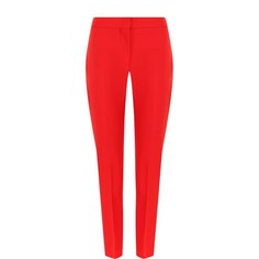 Однотонные укороченные брюки из смеси шерсти и шелка Alexander McQueen