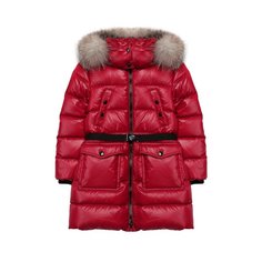 Пуховик с меховой отделкой на капюшоне Moncler Enfant