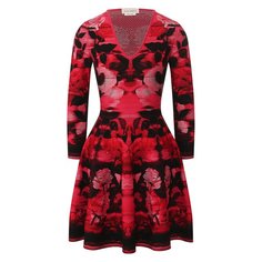 Платье из смеси шелка и вискозы Alexander McQueen