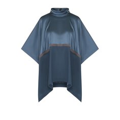 Шелковый топ свободного кроя с воротником-стойкой Brunello Cucinelli