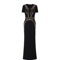 Однотонное платье-макси с декоративной отделкой Alexander McQueen