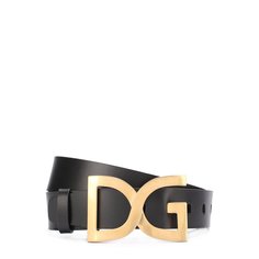 Кожаный ремень с логотипом бренда на пряжке Dolce & Gabbana