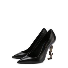 Кожаные туфли Opyum на фигурной шпильке Saint Laurent