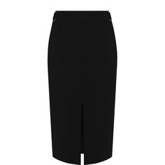 Однотонная шерстяная юбка с разрезом Tom Ford