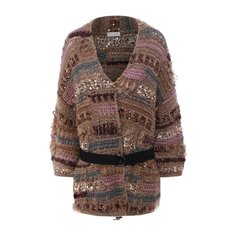 Вязаный кардиган с поясом Brunello Cucinelli