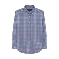 Хлопковая рубашка с воротником button down Ralph Lauren