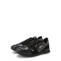 Комбинированные кроссовки Valentino Garavani Rockrunner на шнуровке Valentino