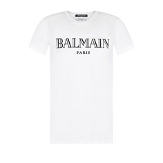 Хлопковая футболка с принтом Balmain