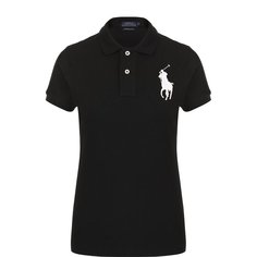 Хлопковое поло с вышитым логотипом бренда Polo Ralph Lauren