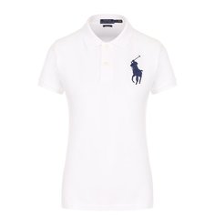 Хлопковое поло с вышитым логотипом бренда Polo Ralph Lauren