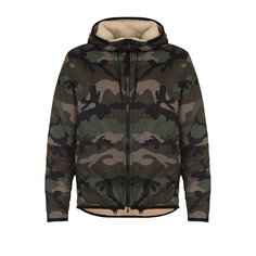 Куртка на молнии с камуфляжным принтом и меховой подстежкой Valentino