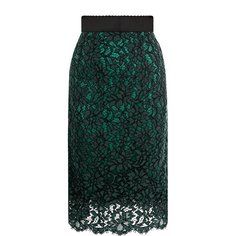 Кружевная юбка-миди с широким поясом Dolce & Gabbana