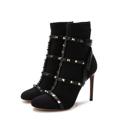 Текстильные ботильоны Valentino Garavani Rockstud Bodytech Valentino