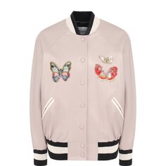 Кожаный бомбер с декорированной отделкой Valentino