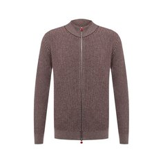 Кашемировый кардиган на молнии с воротником-стойкой Kiton