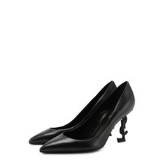 Кожаные туфли Opyum на фигурной шпильке Saint Laurent