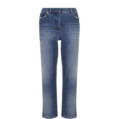 Укороченные расклешенные джинсы с шипами Valentino