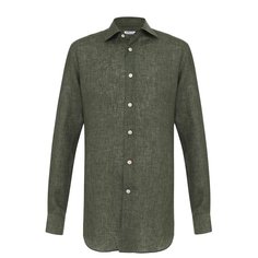 Льняная рубашка с воротником кент Kiton