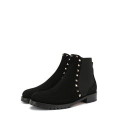 Замшевые ботинки Valentino Garavani Rockstud с внутренней отделкой из овчины Valentino