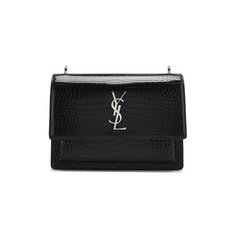 Сумка Sunset medium с тиснением под крокодила Saint Laurent