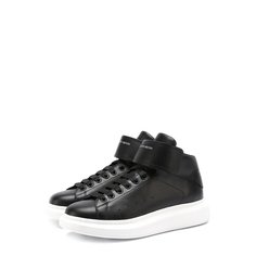 Высокие кожаные кеды на толстой подошве Alexander McQueen