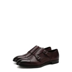 Кожаные монки York с двумя пряжками Giorgio Armani