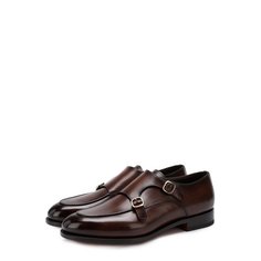 Кожаные монки с двумя пряжками Santoni