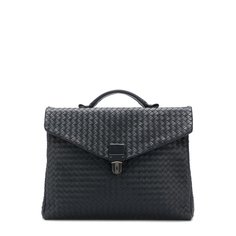 Кожаный портфель с плетением Intrecciato Bottega Veneta