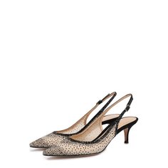 Туфли Regina с отделкой кристаллами на каблуке kitten heel Gianvito Rossi