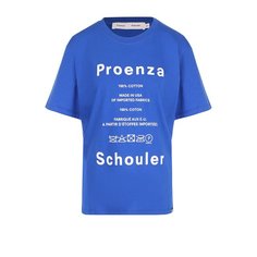 Хлопковая футболка с круглым вырезом и принтом Proenza Schouler