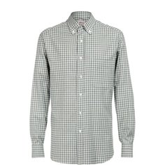 Хлопковая рубашка с воротником button down Brioni